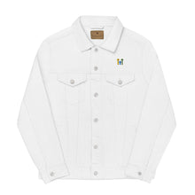 Load image into Gallery viewer, Unisex HL white denim jacket
