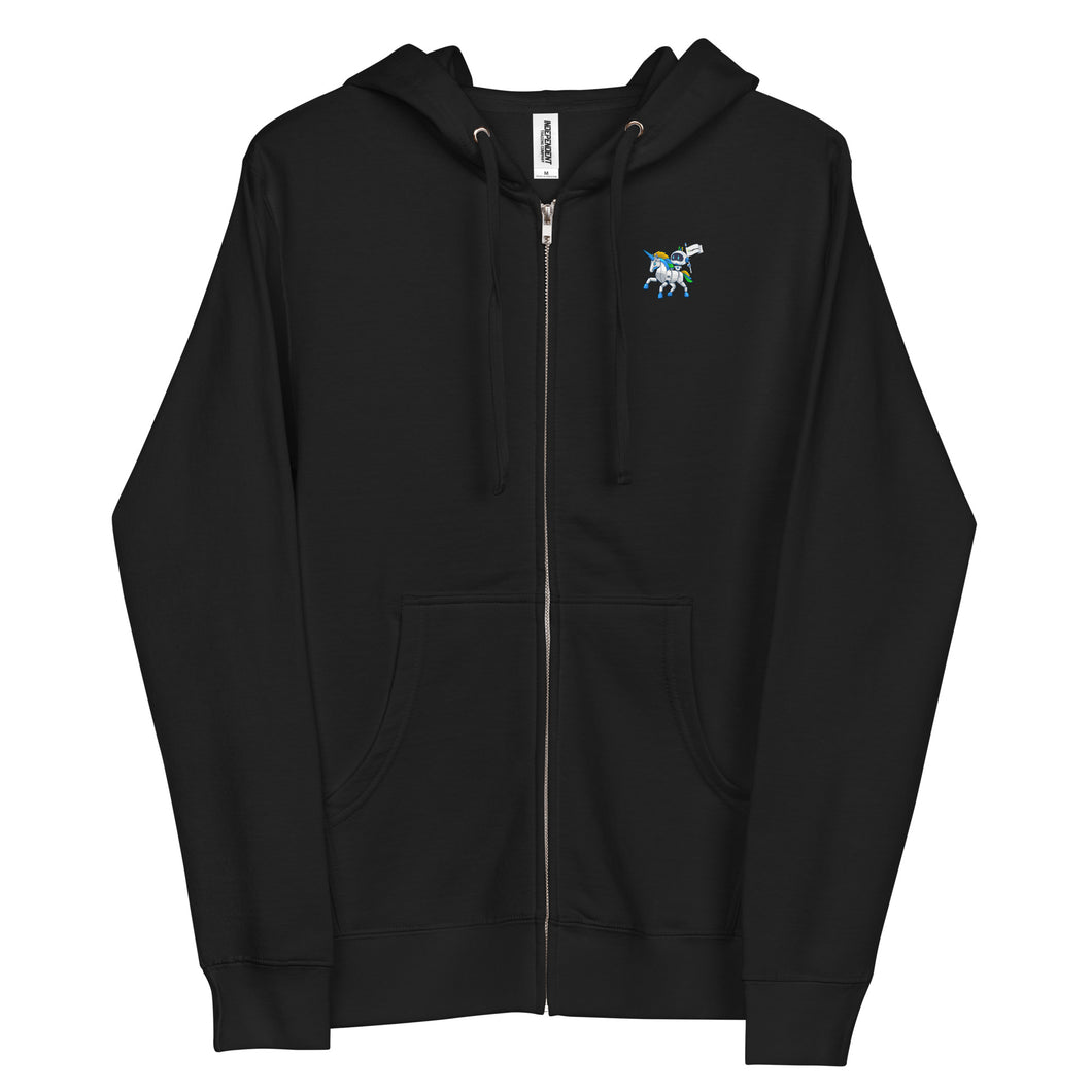 Unicorn Unisex fleece zip up hoodie