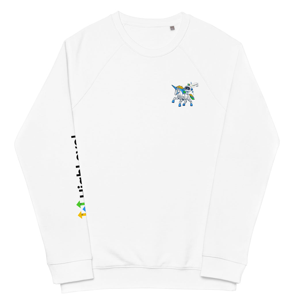 Unicorn Unisex organic raglan sweatshirt